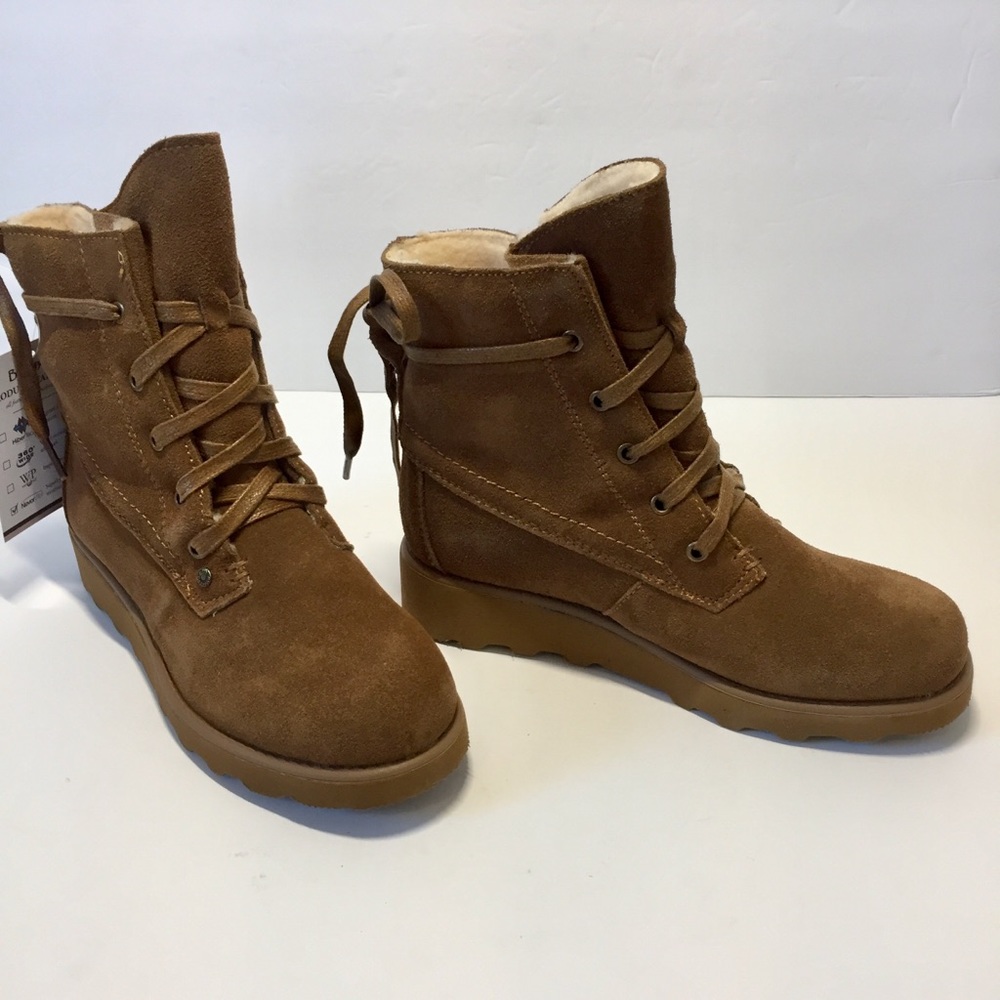 BEARPAW Suede Lace-up Wool Blend Snow wedged boots - Picture 8 of 16